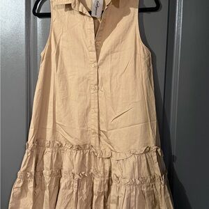 TCEC Sleeveless Tan Mini Dress